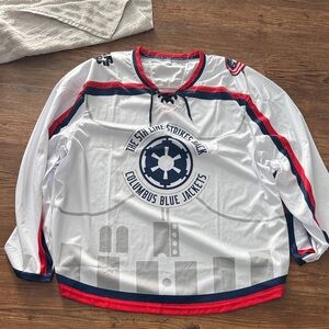 Columbus Blue Jackets White and Blue Sweatshirt